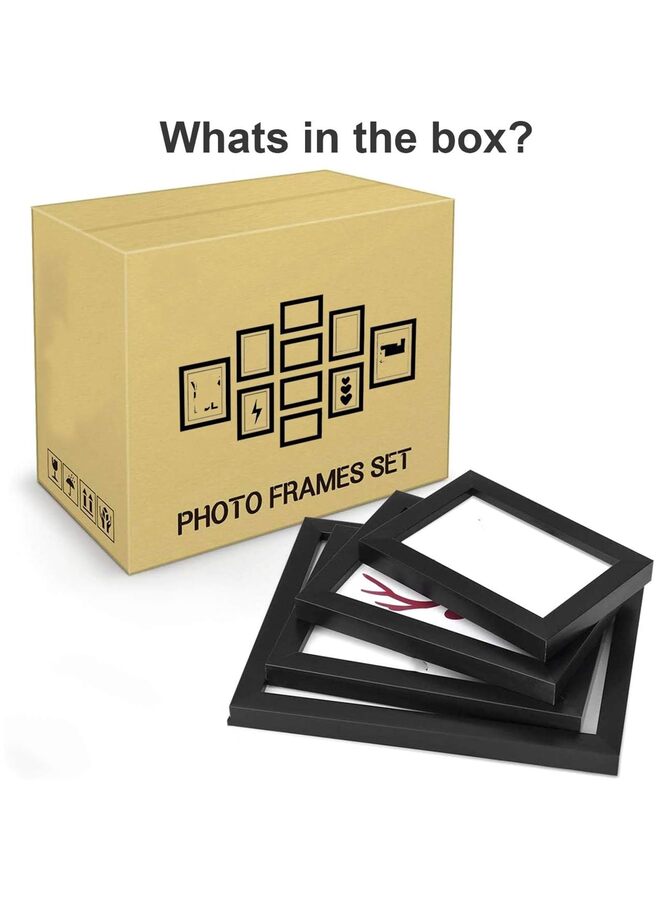 يُسلِّم مجموعة إطارات صور لتزيين الجدران، مجموعة إطارات جدارية للعرض على الحائط أو على سطح الطاولة، أخف وزناً من الإطارات الخشبية (اللون: بني) - Image 5